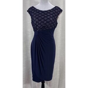 Connected Apparel Women's Navy Blue Dress Size 6 Cocktail Business Evening